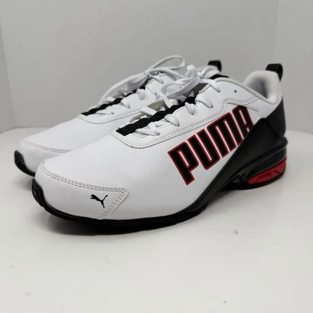 Puma Shoes Mens Sz 9.5 White Black Red SoftFoam+ ArchTec Sneakers 309941-04 1D4